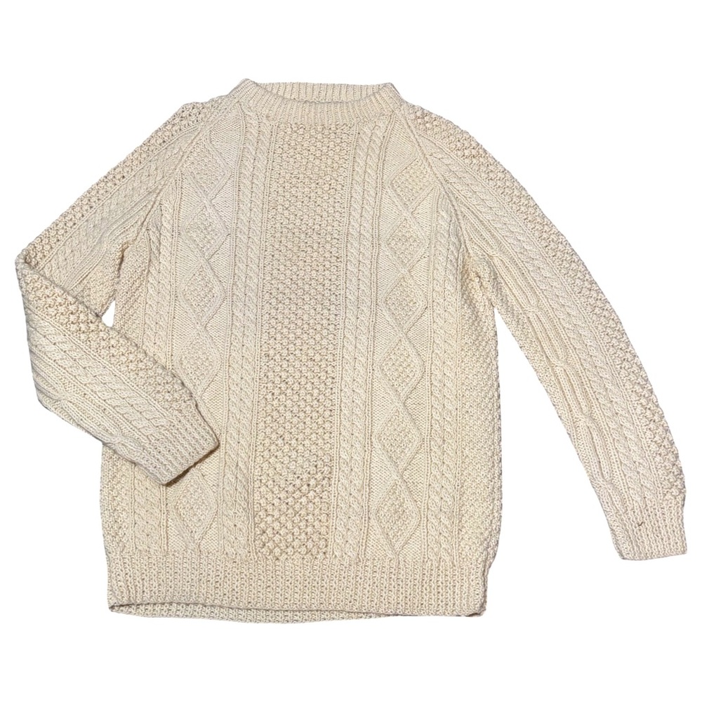 Creation Boutique Cream Cable Knit Sweater  unisex made in Ireland